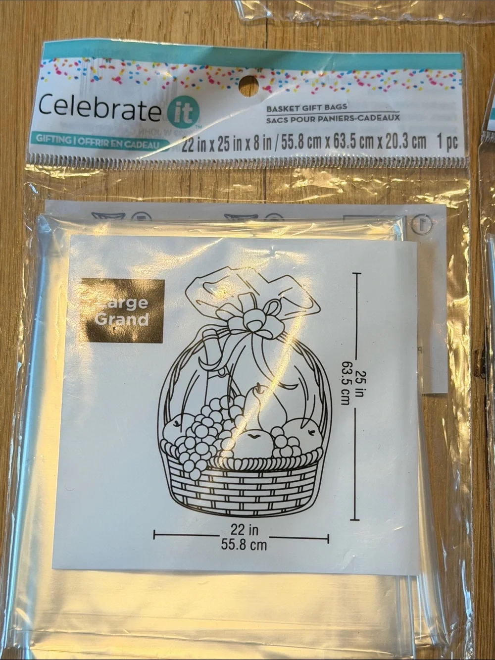 NWT Bundle of 7 Celebrate It Clear Cellophane Gift Bags - Large & Jumbo Packs